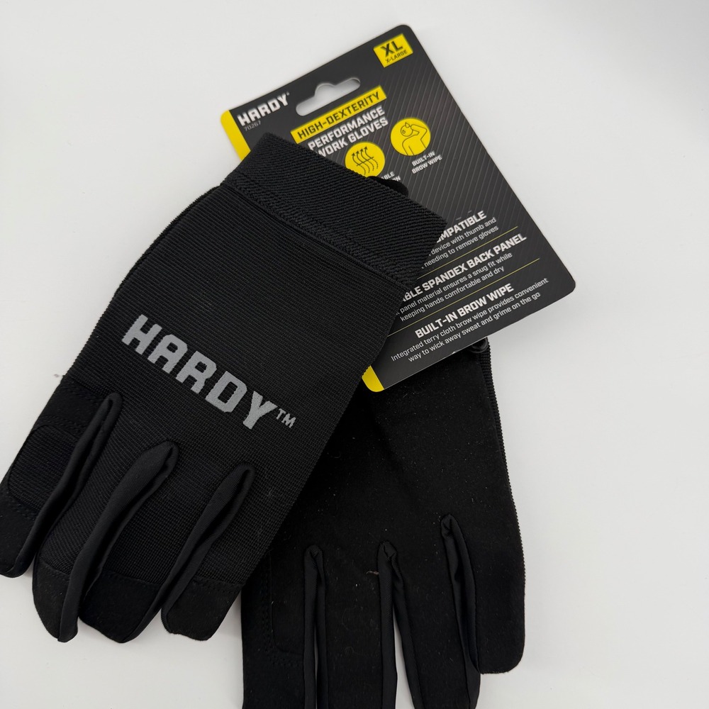 HARDY Performance Men Work Gloves Black XL High Dexterity Touchscreen‎